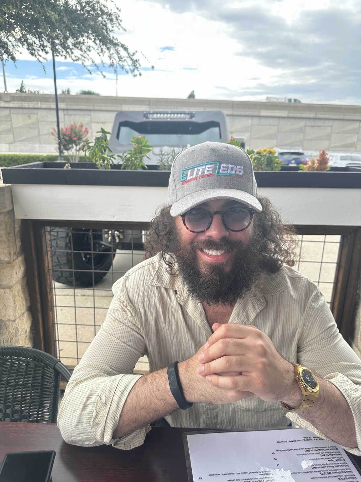 Amir Hisham Habra wearing the recycled hemp Elite LED hat
